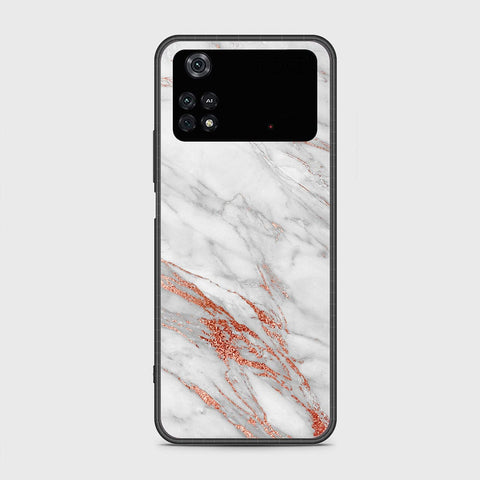 Xiaomi Poco M4 Pro Cover- White Marble Series - HQ Ultra Shine Premium Infinity Glass Soft Silicon Borders Case