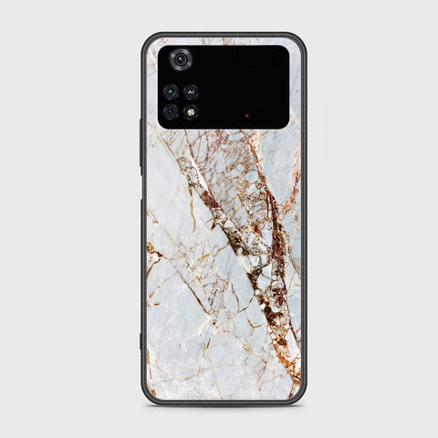 Xiaomi Poco M4 Pro Cover- White Marble Series - HQ Ultra Shine Premium Infinity Glass Soft Silicon Borders Case