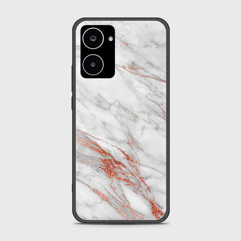 Realme 10 4G Cover- White Marble Series - HQ Ultra Shine Premium Infinity Glass Soft Silicon Borders Case