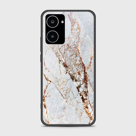 Realme 10 4G Cover- White Marble Series - HQ Ultra Shine Premium Infinity Glass Soft Silicon Borders Case