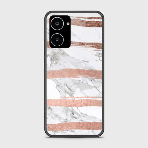 Realme 10 4G Cover- White Marble Series - HQ Ultra Shine Premium Infinity Glass Soft Silicon Borders Case