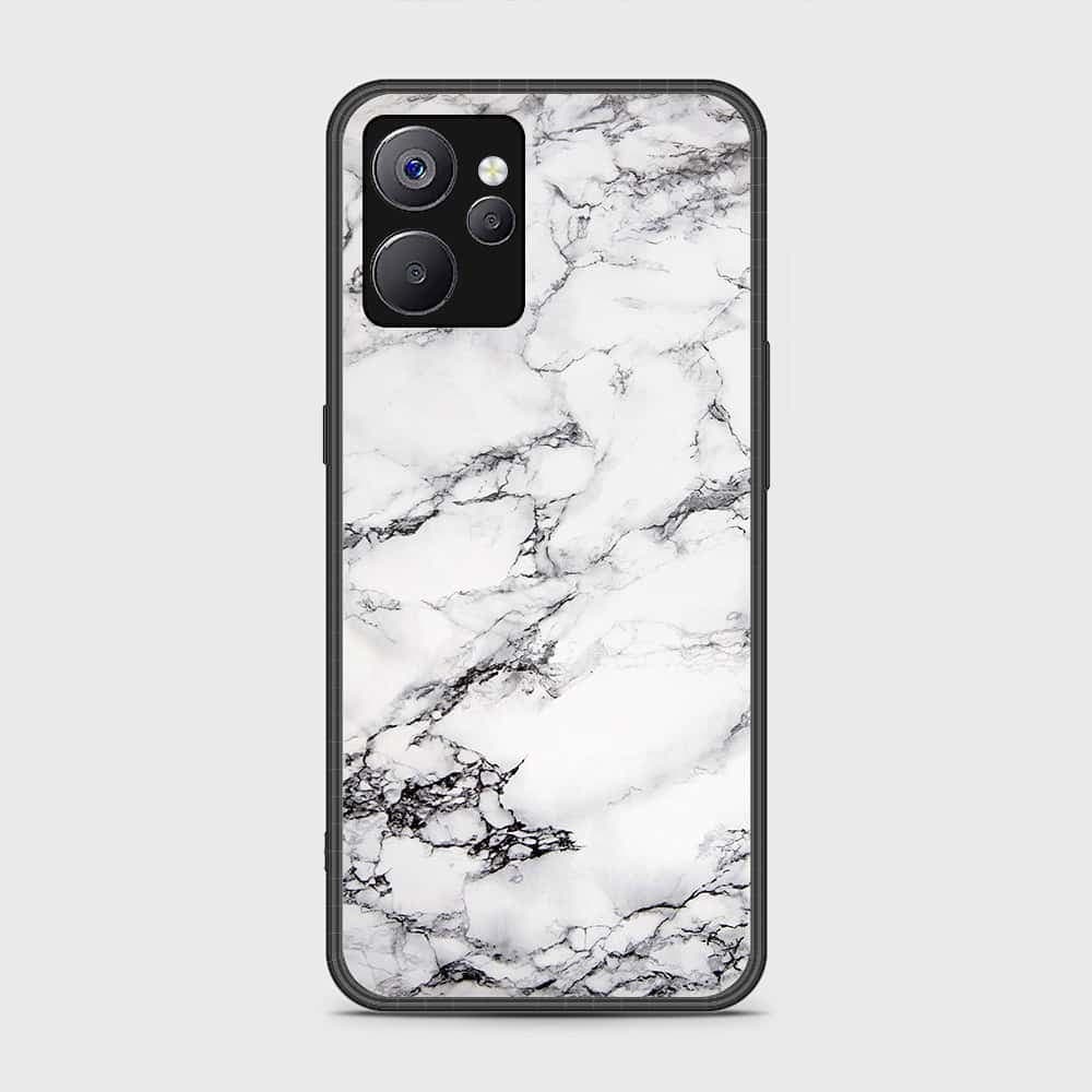 Realme 10T Cover- White Marble Series - HQ Ultra Shine Premium Infinity Glass Soft Silicon Borders Case