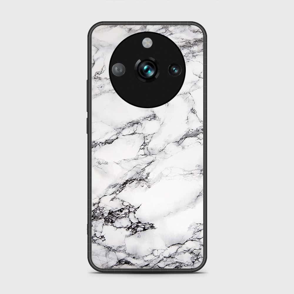 Realme 11 Pro Plus Cover- White Marble Series - HQ Ultra Shine Premium Infinity Glass Soft Silicon Borders Case