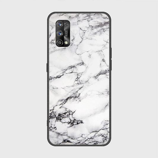 Realme 7 Pro Cover - White Marble Series - HQ Ultra Shine Premium Infinity Glass Soft Silicon Borders Case