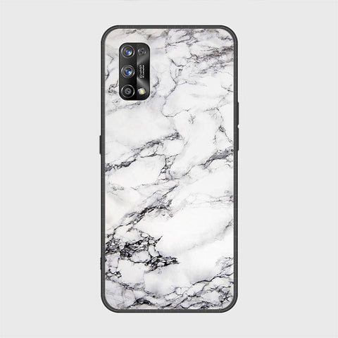 Realme 7 Pro Cover - White Marble Series - HQ Ultra Shine Premium Infinity Glass Soft Silicon Borders Case