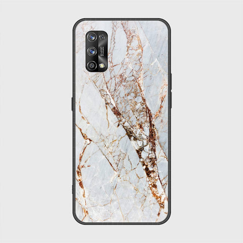 Realme 7 Pro Cover - White Marble Series - HQ Ultra Shine Premium Infinity Glass Soft Silicon Borders Case