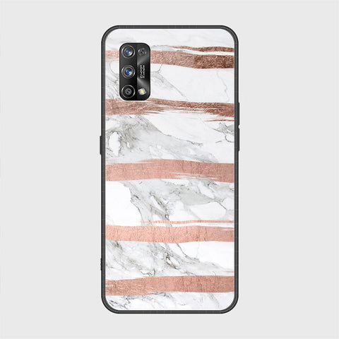 Realme 7 Pro Cover - White Marble Series - HQ Ultra Shine Premium Infinity Glass Soft Silicon Borders Case