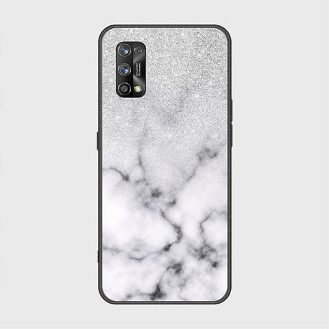 Realme 7 Pro Cover - White Marble Series - HQ Ultra Shine Premium Infinity Glass Soft Silicon Borders Case