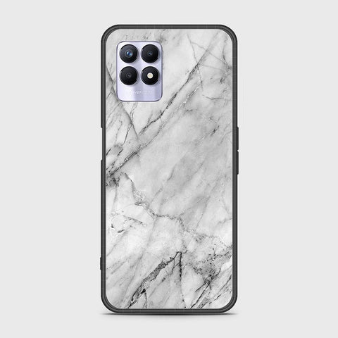 Realme Narzo 50 4G Cover - White Marble Series - HQ Ultra Shine Premium Infinity Glass Soft Silicon Borders Case