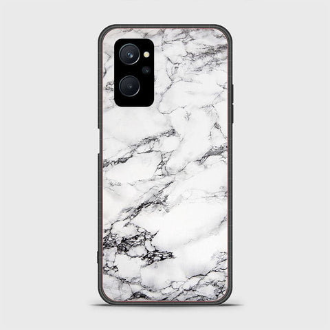 Realme 9i Cover - White Marble Series - HQ Ultra Shine Premium Infinity Glass Soft Silicon Borders Case