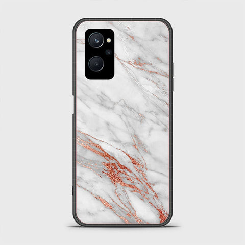 Realme 9i Cover - White Marble Series - HQ Ultra Shine Premium Infinity Glass Soft Silicon Borders Case