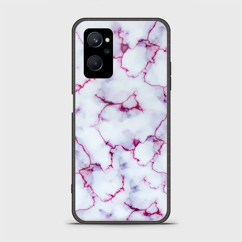 Realme 9i Cover - White Marble Series - HQ Ultra Shine Premium Infinity Glass Soft Silicon Borders Case