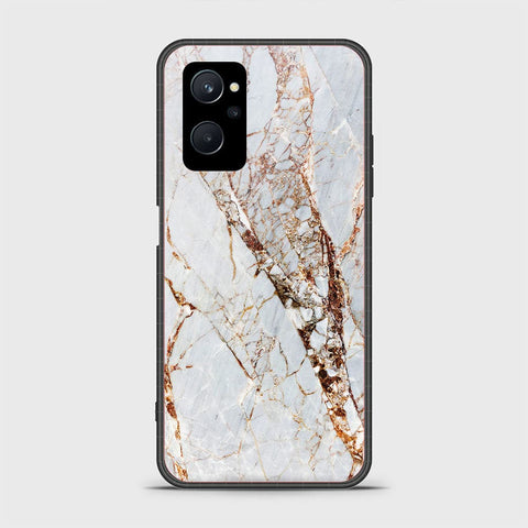 Realme 9i Cover - White Marble Series - HQ Ultra Shine Premium Infinity Glass Soft Silicon Borders Case