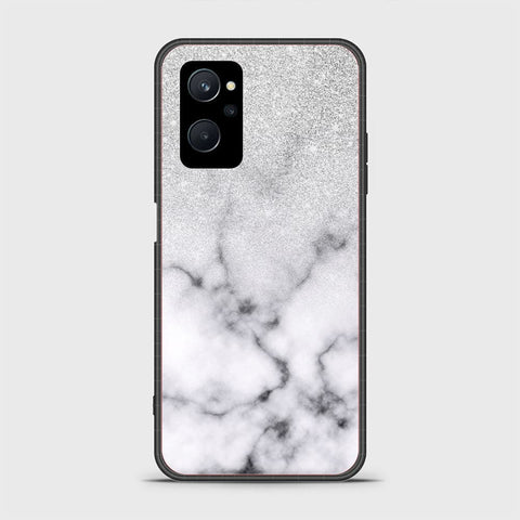 Realme 9i Cover - White Marble Series - HQ Ultra Shine Premium Infinity Glass Soft Silicon Borders Case