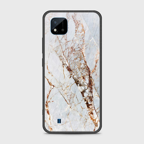 Realme C20A Cover- White Marble Series - HQ Ultra Shine Premium Infinity Glass Soft Silicon Borders Case