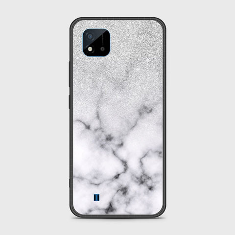 Realme C20A Cover- White Marble Series - HQ Ultra Shine Premium Infinity Glass Soft Silicon Borders Case