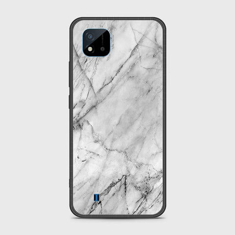 Realme C20A Cover- White Marble Series - HQ Ultra Shine Premium Infinity Glass Soft Silicon Borders Case