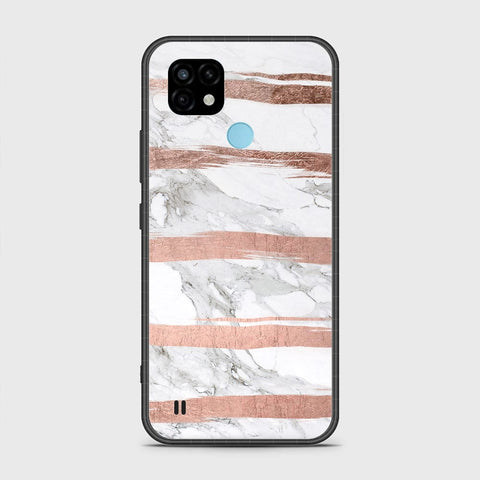 Realme C21 Cover- White Marble Series - HQ Ultra Shine Premium Infinity Glass Soft Silicon Borders Case