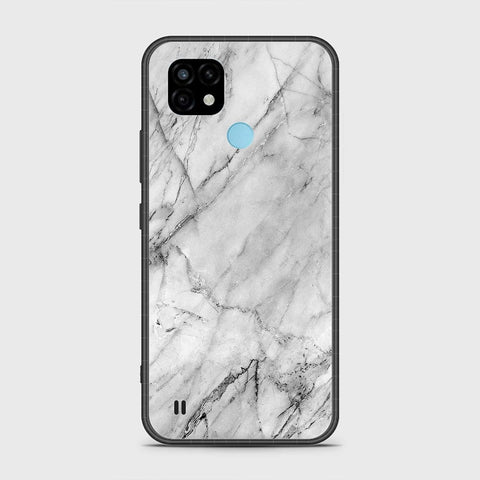 Realme C21 Cover- White Marble Series - HQ Ultra Shine Premium Infinity Glass Soft Silicon Borders Case