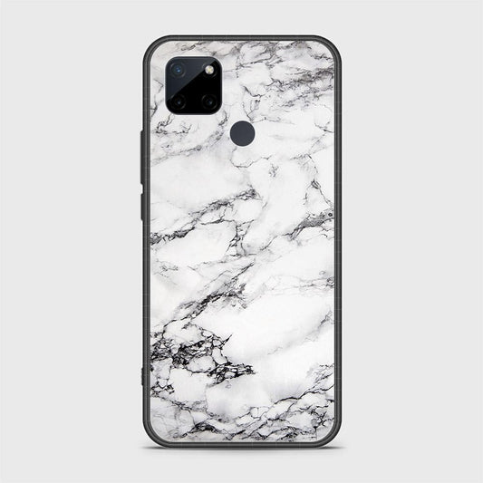 Realme C21Y Cover- White Marble Series - HQ Ultra Shine Premium Infinity Glass Soft Silicon Borders Case