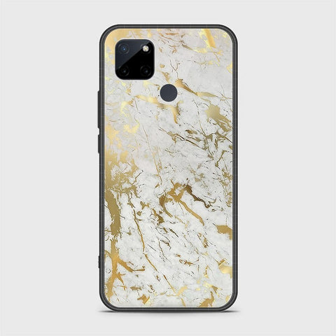 Realme C21Y Cover- White Marble Series - HQ Ultra Shine Premium Infinity Glass Soft Silicon Borders Case