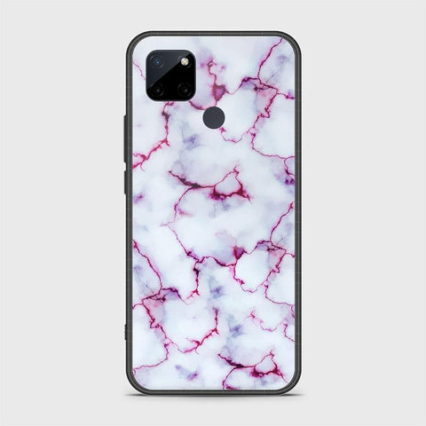 Realme C21Y Cover- White Marble Series - HQ Ultra Shine Premium Infinity Glass Soft Silicon Borders Case