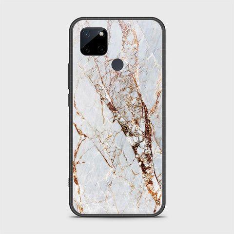 Realme C21Y Cover- White Marble Series - HQ Ultra Shine Premium Infinity Glass Soft Silicon Borders Case