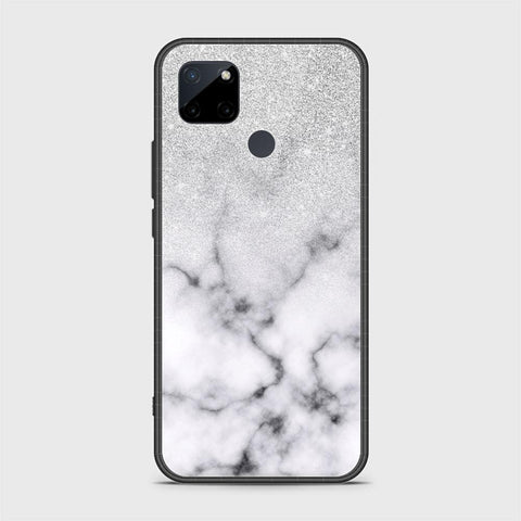 Realme C21Y Cover- White Marble Series - HQ Ultra Shine Premium Infinity Glass Soft Silicon Borders Case