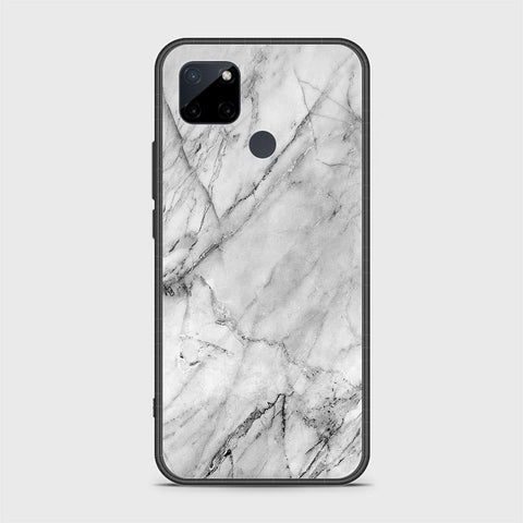 Realme C21Y Cover- White Marble Series - HQ Ultra Shine Premium Infinity Glass Soft Silicon Borders Case