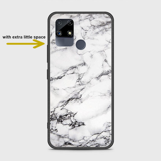 Realme C12 Cover- White Marble Series - HQ Ultra Shine Premium Infinity Glass Soft Silicon Borders Case