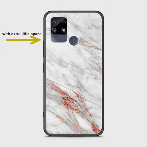 Realme C25s Cover- White Marble Series - HQ Ultra Shine Premium Infinity Glass Soft Silicon Borders Case