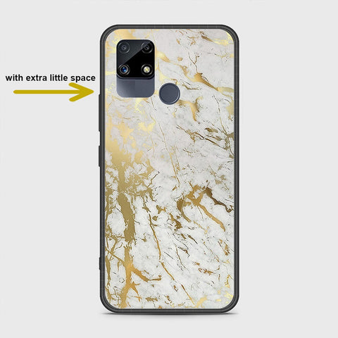 Realme C25s Cover- White Marble Series - HQ Ultra Shine Premium Infinity Glass Soft Silicon Borders Case