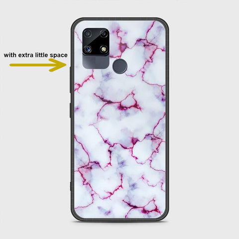 Realme C25s Cover- White Marble Series - HQ Ultra Shine Premium Infinity Glass Soft Silicon Borders Case