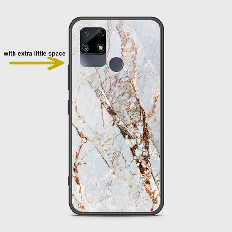 Realme C25s Cover- White Marble Series - HQ Ultra Shine Premium Infinity Glass Soft Silicon Borders Case