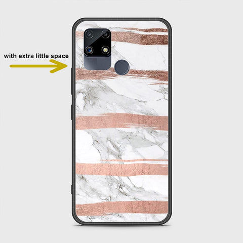 Realme C25s Cover- White Marble Series - HQ Ultra Shine Premium Infinity Glass Soft Silicon Borders Case