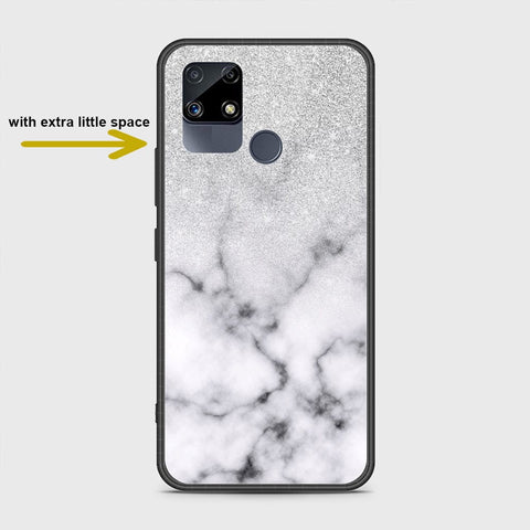 Realme C25s Cover- White Marble Series - HQ Ultra Shine Premium Infinity Glass Soft Silicon Borders Case