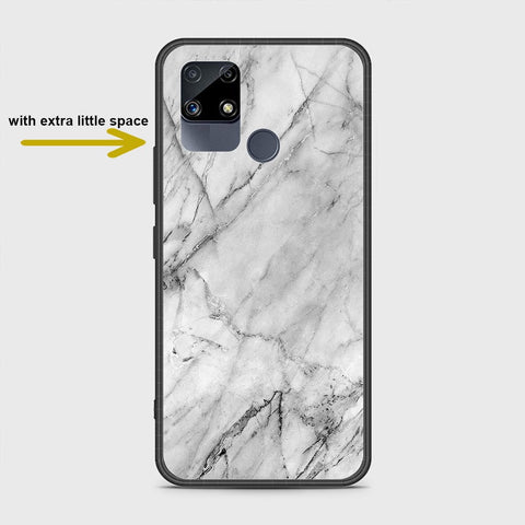 Realme Narzo 20 Cover- White Marble Series - HQ Ultra Shine Premium Infinity Glass Soft Silicon Borders Case