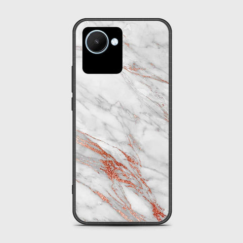 Realme C30s Cover- White Marble Series - HQ Ultra Shine Premium Infinity Glass Soft Silicon Borders Case