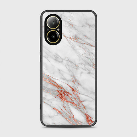 Realme C67 4G Cover- White Marble Series - HQ Ultra Shine Premium Infinity Glass Soft Silicon Borders Case