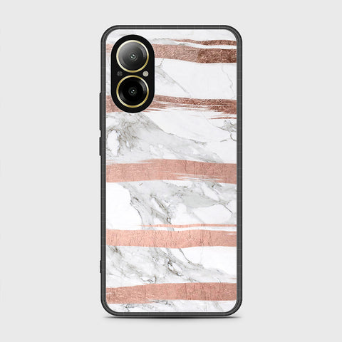 Realme C67 4G Cover- White Marble Series - HQ Ultra Shine Premium Infinity Glass Soft Silicon Borders Case