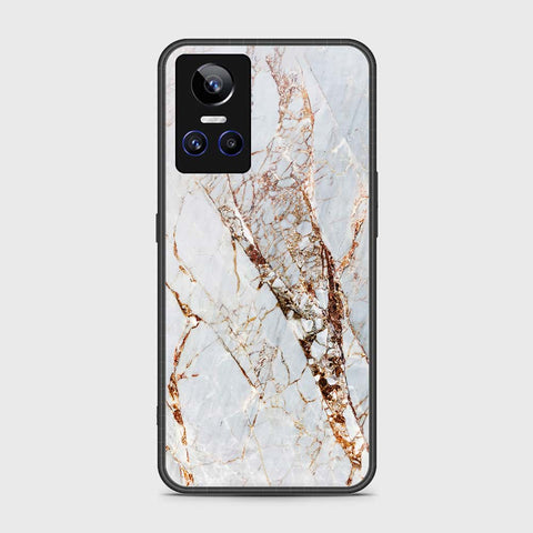 Realme GT Neo 3 Cover- White Marble Series - HQ Ultra Shine Premium Infinity Glass Soft Silicon Borders Case