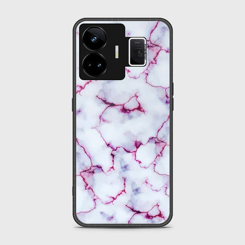 Realme GT3 Cover- White Marble Series - HQ Ultra Shine Premium Infinity Glass Soft Silicon Borders Case