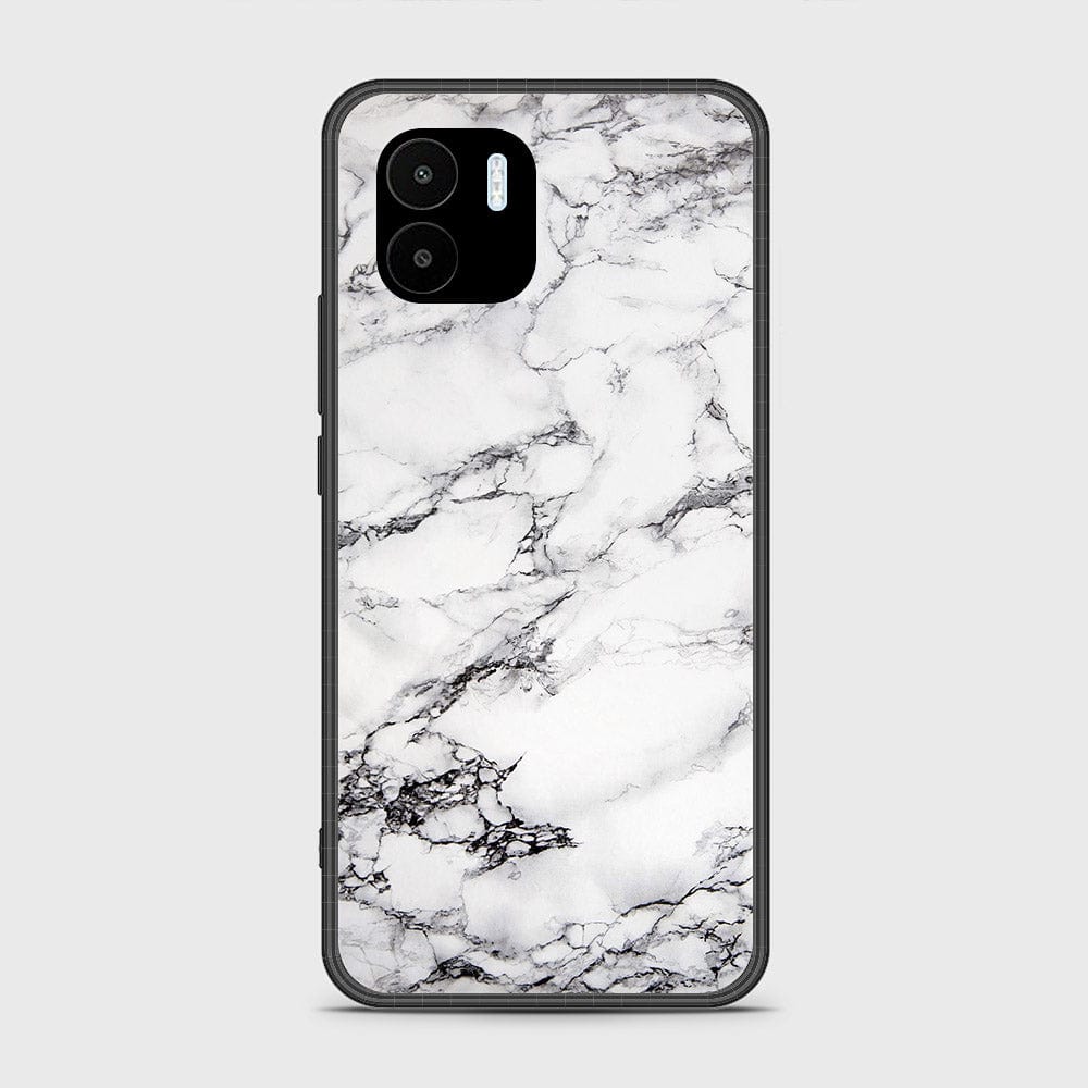 Xiaomi Redmi A1 Cover - White Marble Series - HQ Ultra Shine Premium Infinity Glass Soft Silicon Borders Case