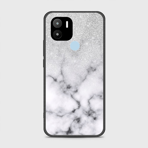 Xiaomi Redmi A1 Plus Cover- White Marble Series - HQ Ultra Shine Premium Infinity Glass Soft Silicon Borders Case