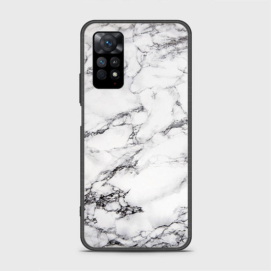 Xiaomi Redmi Note 11 Cover- White Marble Series - HQ Ultra Shine Premium Infinity Glass Soft Silicon Borders Case