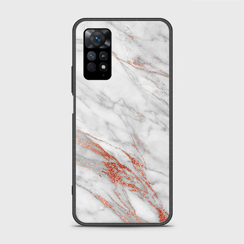 Xiaomi Redmi Note 11S Cover- White Marble Series - HQ Ultra Shine Premium Infinity Glass Soft Silicon Borders Case