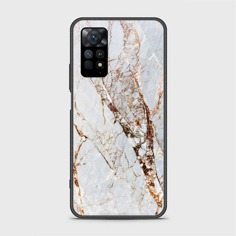 Xiaomi Redmi Note 11S Cover- White Marble Series - HQ Ultra Shine Premium Infinity Glass Soft Silicon Borders Case