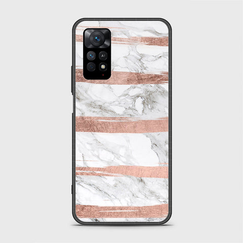 Xiaomi Redmi Note 11S Cover- White Marble Series - HQ Ultra Shine Premium Infinity Glass Soft Silicon Borders Case