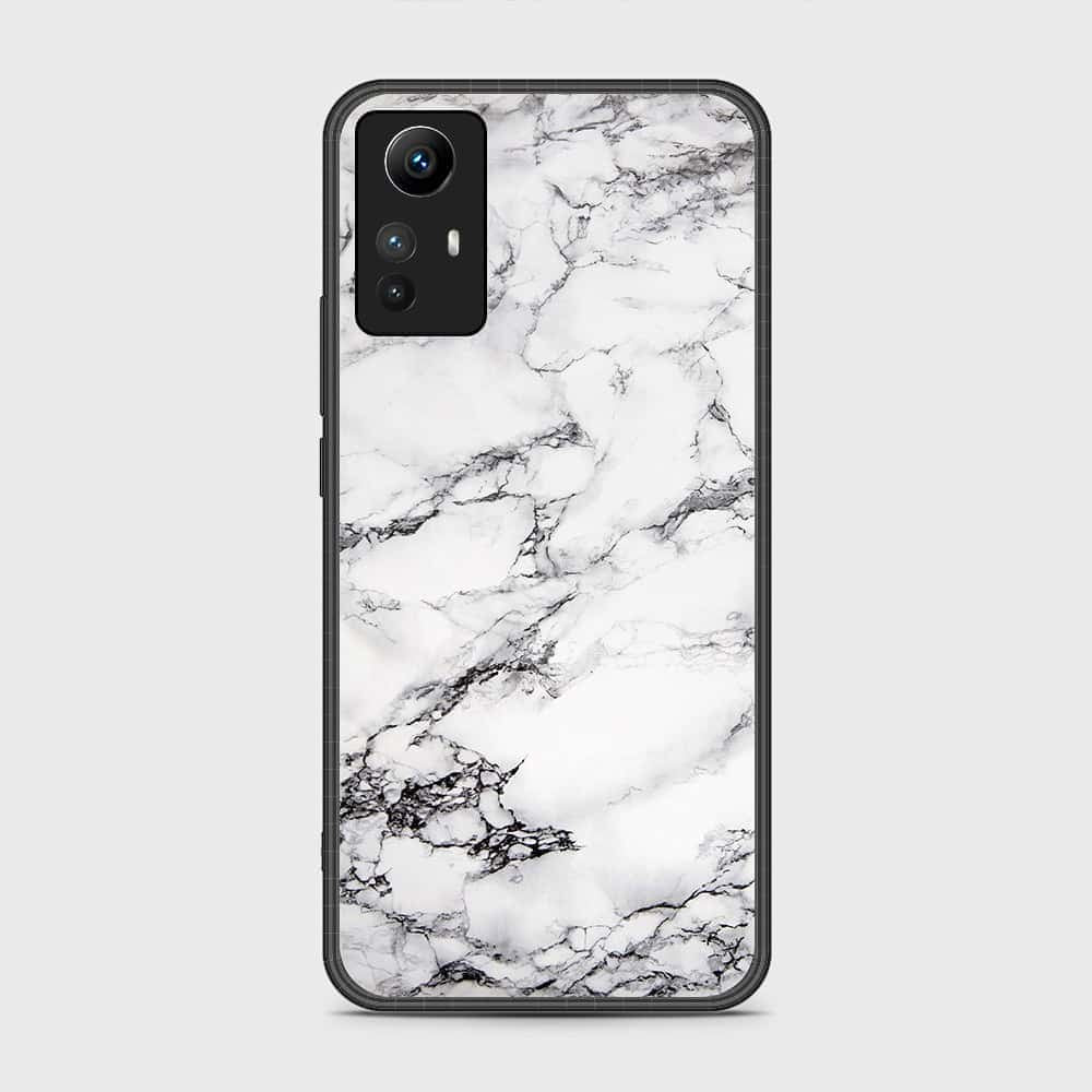 Xiaomi Redmi Note 12S Cover- White Marble Series - HQ Ultra Shine Premium Infinity Glass Soft Silicon Borders Case