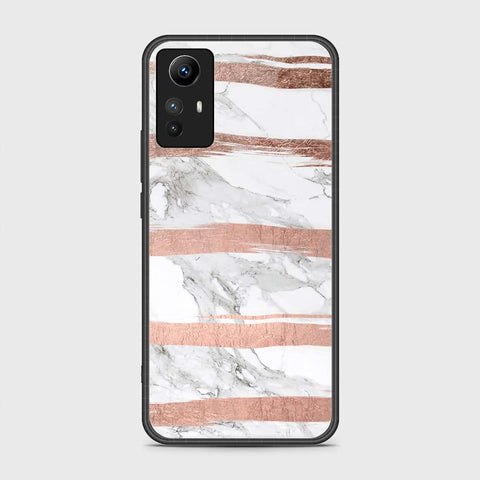 Xiaomi Redmi Note 12S Cover- White Marble Series - HQ Ultra Shine Premium Infinity Glass Soft Silicon Borders Case